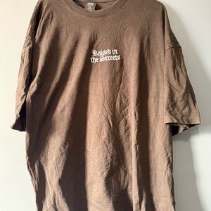 Raised in the Streets Brown Graphic Men’s T-Shirt